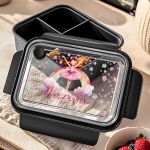 Παιδικό Δοχείο Φαγητού Μαύρο – Lunch Box με Μπαλαρίνα