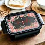 Παιδικό Δοχείο Φαγητού Μαύρο – Lunch Box με Τριαντάφυλλα