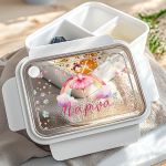 Παιδικό Δοχείο Φαγητού Λευκό – Lunch Box με Μπαλαρίνα