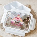 Παιδικό Δοχείο Φαγητού Λευκό – Lunch Box με Μπαλαρίνα
