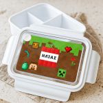 Δοχείο Φαγητού Παιδικό, Λευκό με Σχέδιο Retro Gaming
