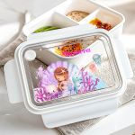 Παιδικό Δοχείο Φαγητού, Λευκό με Σχέδιο Γοργόνα & Μαργαριτάρι