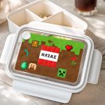 Δοχείο Φαγητού Παιδικό, Λευκό με Σχέδιο Retro Gaming