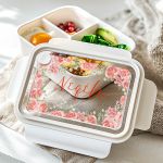 Παιδικό Δοχείο Φαγητού Λευκό – Lunch Box με Τριαντάφυλλα
