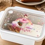 Παιδικό Δοχείο Φαγητού Λευκό – Lunch Box με Μπαλαρίνα