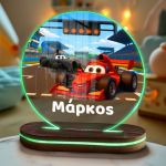 Φωτιστικό LED για Παιδικό Δωμάτιο με Σχέδιο Αγώνα Αυτοκινήτων