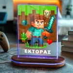 Επιτραπέζιο Φωτιστικό για Παιδιά με Όνομα & Σχέδιο Πολεμιστή
