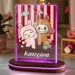 Επιτραπέζιο Φωτιστικό για Παιδιά με Όνομα & Σχέδιο Αρκουδάκια