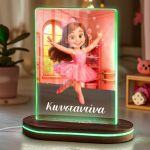Επιτραπέζιο Φωτιστικό για Παιδιά με Όνομα & Ροζ Μπαλαρίνα
