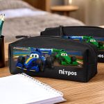 Προσωποποιημένη Σχολική Κασετίνα Μαύρη με Φόρμουλα 1