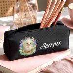 Προσωποποιημένη Σχολική Κασετίνα Μαύρη με Σχέδιο Παπάκι