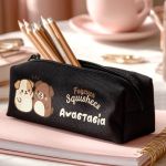 Σχολική Κασετίνα Μαύρη με Όνομα & Σχέδιο Σκυλάκια