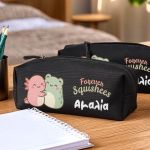 Προσωποποιημένη Σχολική Κασετίνα Μαύρη με Σχέδιο Squishees