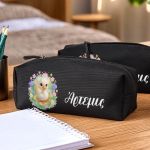 Προσωποποιημένη Σχολική Κασετίνα Μαύρη με Σχέδιο Παπάκι