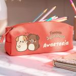 Σχολική Κασετίνα Κοραλί με Όνομα & Σχέδιο Σκυλάκια