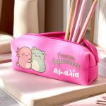 Προσωποποιημένη Σχολική Κασετίνα Φούξια με Σχέδιο Squishees