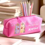 Προσωποποιημένη Σχολική Κασετίνα Φούξια με Σχέδιο Μονόκερο