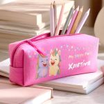 Προσωποποιημένη Σχολική Κασετίνα Φούξια με Σχέδιο Μονόκερο