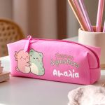 Προσωποποιημένη Σχολική Κασετίνα Φούξια με Σχέδιο Squishees