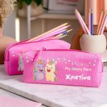 Προσωποποιημένη Σχολική Κασετίνα Φούξια με Σχέδιο Μονόκερο