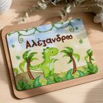 Mousepad Παιδικό για Αγόρι με Δεινόσαυρο και Όνομα