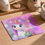 Mousepad για Κορίτσι με Εκτύπωση και Σχέδιο Μονόκερο