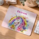 Παιδικό Mousepad για Κορίτσι με Όνομα και Σχέδιο Μονόκερο