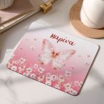 Mousepad Παιδικό για Κορίτσι με Όνομα και Πεταλούδα Floral