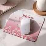 Mousepad Παιδικό για Κορίτσι με Όνομα και Πεταλούδα Floral
