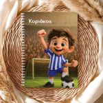 Τετράδιο Α4 Σπιράλ Παιδικό, με Σχέδιο Γαλάζιο Ποδοσφαιριστή