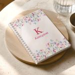 Τετράδιο Σπιράλ Α4 με Θέματα, Σχέδιο με Όνομα & Λουλούδια