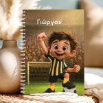 Τετράδιο Α4 Σπιράλ με Θέματα και Κιτρινόμαυρο Ποδοσφαιριστή