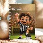 Τετράδιο Α4 Σπιράλ Παιδικό, με Ασπρόμαυρο Ποδοσφαιριστή
