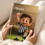 Τετράδιο Α4 Σπιράλ Παιδικό, με Ασπρόμαυρο Ποδοσφαιριστή