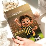 Τετράδιο Α4 Σπιράλ με Θέματα και Κιτρινόμαυρο Ποδοσφαιριστή