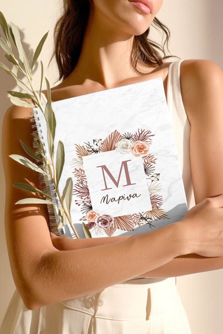 Τετράδιο Σπιράλ Α4 με Θέματα, Σχέδιο με Όνομα & Λουλούδια