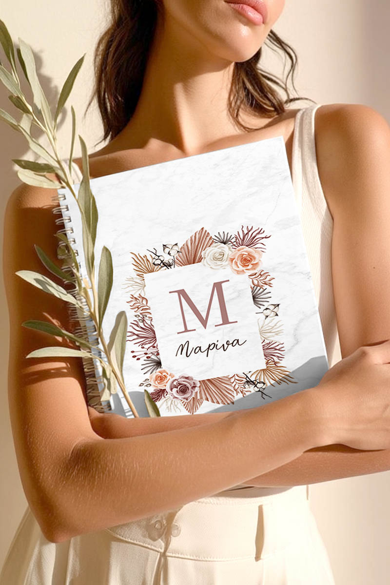 Τετράδιο Σπιράλ Α4 με Θέματα, Σχέδιο με Όνομα & Λουλούδια