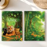 Τετράδιο Σπιράλ Α4 με Θέματα και Σχέδιο Τίγρεις στο Δάσος