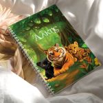 Τετράδιο Σπιράλ Α4 με Θέματα και Σχέδιο Τίγρεις στο Δάσος