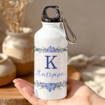 Παγούρι - Μπουκάλι Αλουμινένιο με Μπλε Λουλούδια