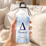 Αθλητικό Παγούρι Αλουμινένιο με Σχέδιο Λουλούδια & Χρυσόσκονη