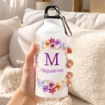 Μπουκάλι - Παγούρι Αλουμινένιο με Σχέδιο Πολύχρωμα Λουλούδια