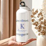 Παγούρι - Μπουκάλι Αλουμινένιο με Μπλε Λουλούδια