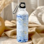 Αθλητικό Παγούρι Αλουμινένιο με Σχέδιο Λουλούδια & Χρυσόσκονη