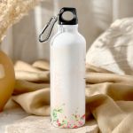 Αθλητικό Παγούρι Αλουμινένιο με Όνομα και Σχέδιο Λουλούδια