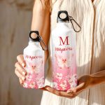 Παιδικό Αλουμινένιο Παγούρι για Κορίτσι με Floral Πεταλούδα