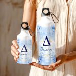 Αθλητικό Παγούρι Αλουμινένιο με Σχέδιο Λουλούδια & Χρυσόσκονη