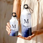 Αθλητικό Παγούρι - Μπουκάλι Αλουμινένιο με Σχέδιο Blue Pattern