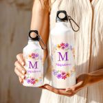 Μπουκάλι - Παγούρι Αλουμινένιο με Σχέδιο Πολύχρωμα Λουλούδια