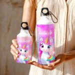 Αλουμινένιο Παγούρι Παιδικό για Κορίτσι με Πολύχρωμο Μονόκερο